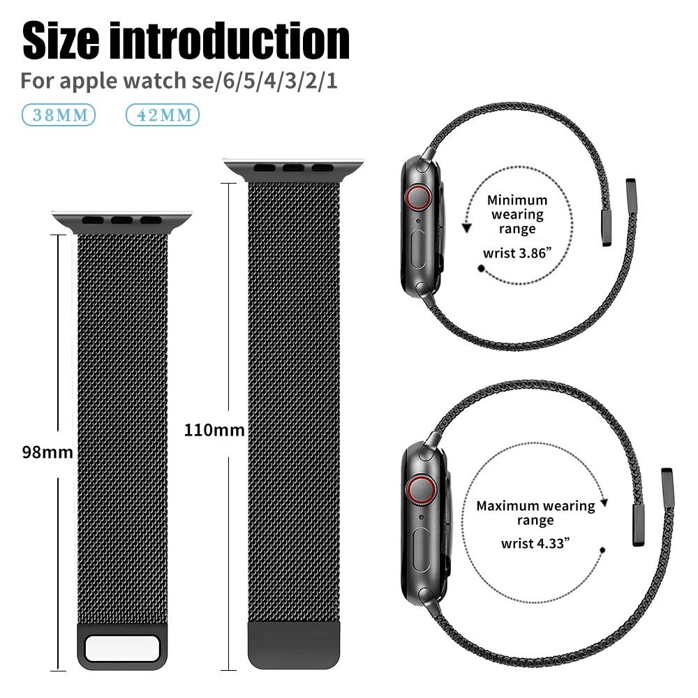 Stainless Steel Milanese Strap For Apple Watch 6 Se Band 44mm 40mm 42mm 38mm Smartwatch iWatch Series 345 Bracelet Magnetic Loop 3 Stainless Steel Milanese Strap For Apple Watch 6 Se Band 44mm 40mm 42mm 38mm Smartwatch iWatch Series 345 Bracelet Magnetic Loop 3