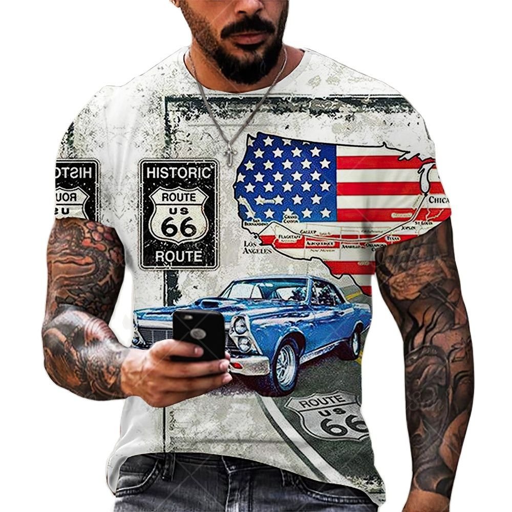 Summer New Mens T Shirts Oversized Loose Clothes Vintage Short Sleeve Fashion America Route 66 Letters Printed O Collared Tshirt 4 Summer New Mens T Shirts Oversized Loose Clothes Vintage Short Sleeve Fashion America Route 66 Letters Printed O Collared Tshirt 4