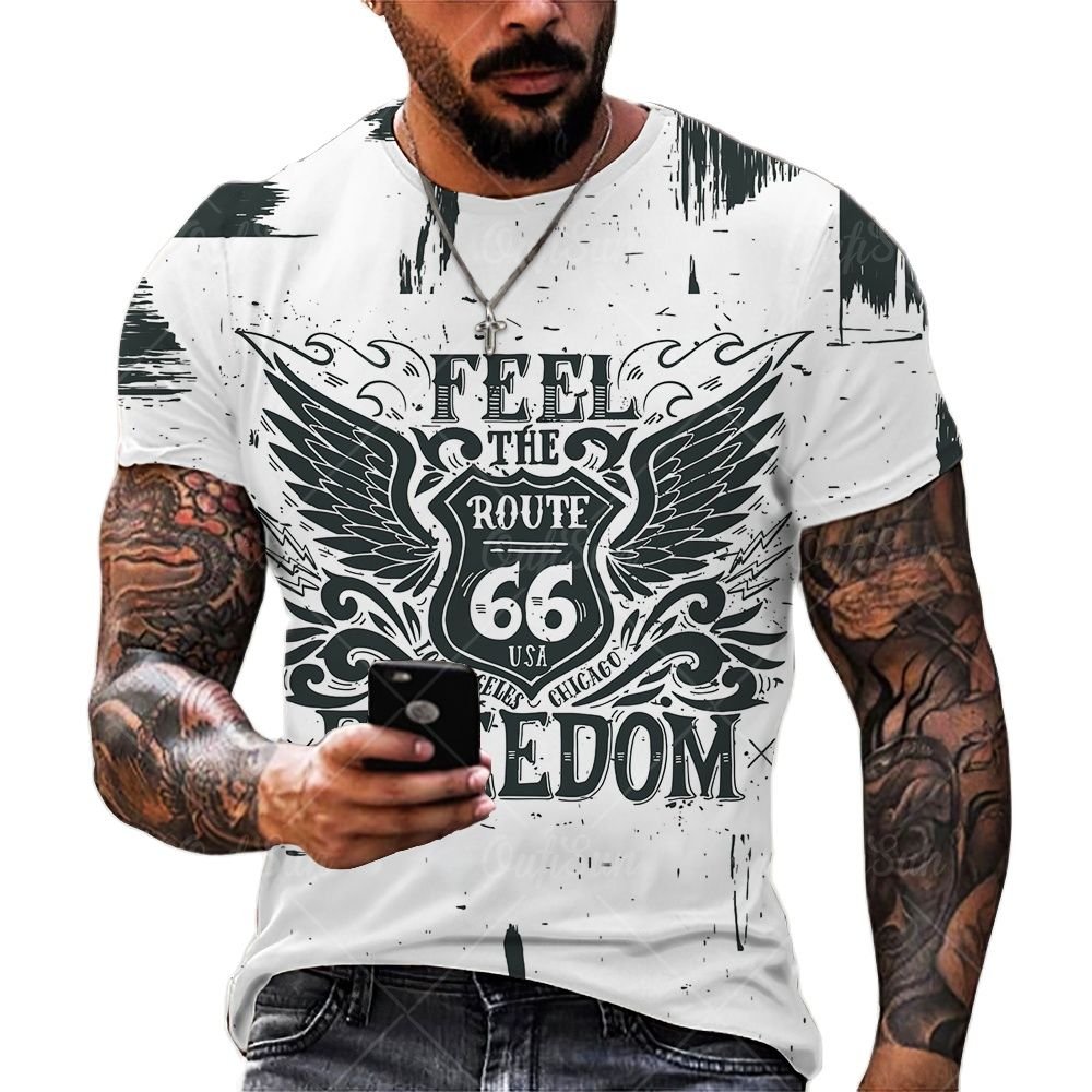Summer New Mens T Shirts Oversized Loose Clothes Vintage Short Sleeve Fashion America Route 66 Letters Printed O Collared Tshirt 3 Summer New Mens T Shirts Oversized Loose Clothes Vintage Short Sleeve Fashion America Route 66 Letters Printed O Collared Tshirt 3