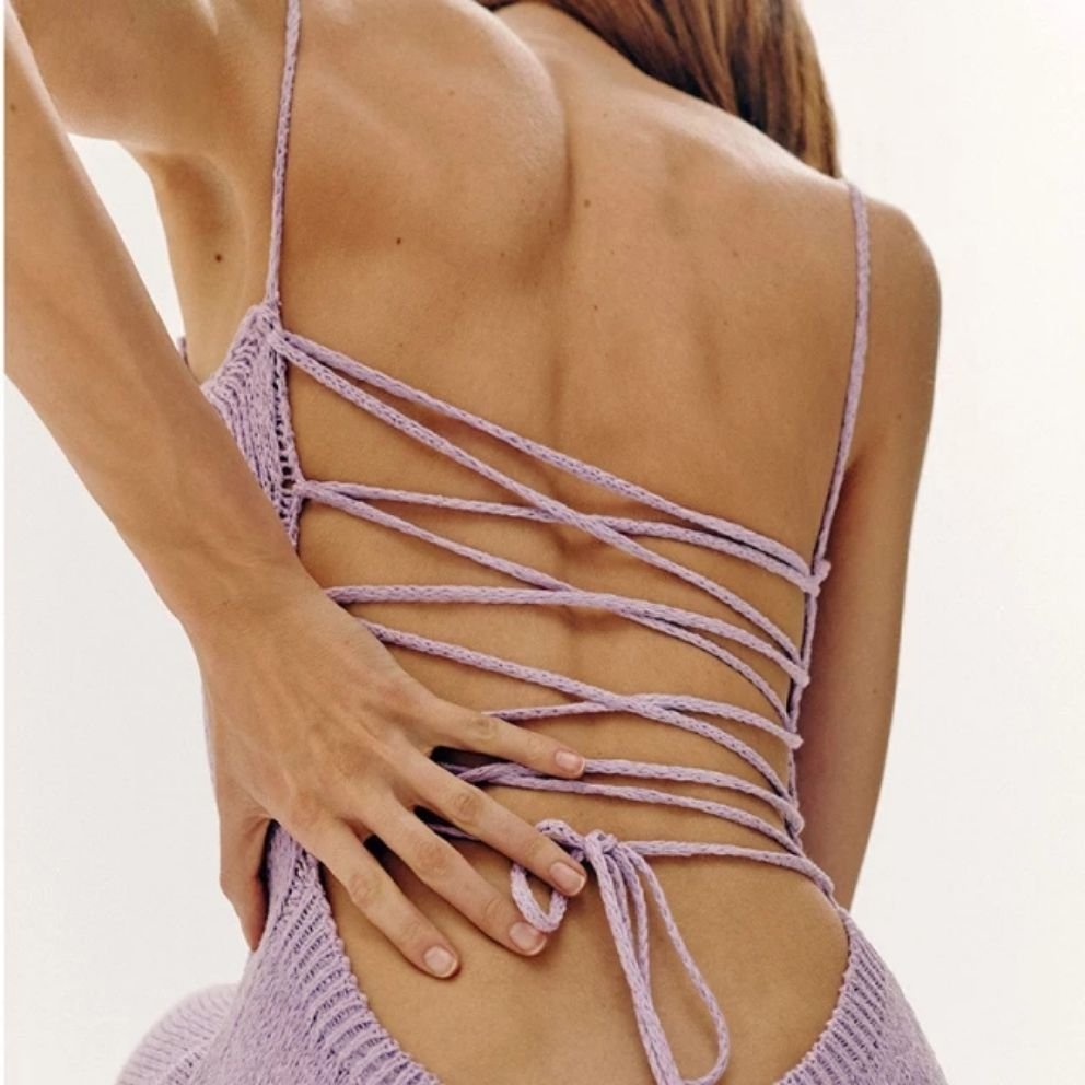 Sexy Beachwear Holiday Spring Knitted Sweater Dress Women Spaghetti Strap Strapless Backless Lace Up Dresses Female Lace Up Robe 3 Sexy Beachwear Holiday Spring Knitted Sweater Dress Women Spaghetti Strap Strapless Backless Lace Up Dresses Female Lace Up Robe 3